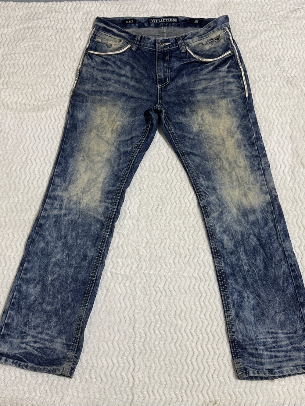 Affliction Back Premium Blake Men's Acid Wash Jeans Size 36